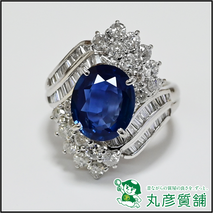指輪　Pt900　サファイア3.6ct　ダイヤモンド2.0ct　11-25